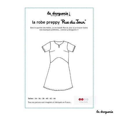Sewing pattern for the preppy dress “Rue du Jour”