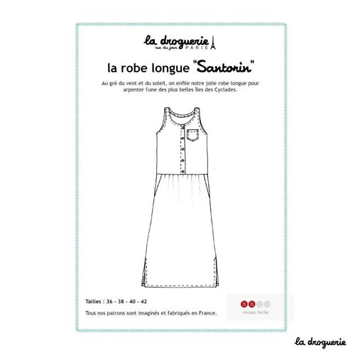 Patron couture de la robe longue "Santorin"