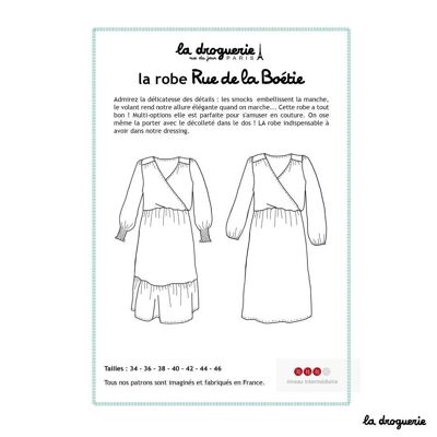 Patrón de costura para el vestido de mujer "Rue de la Boétie"