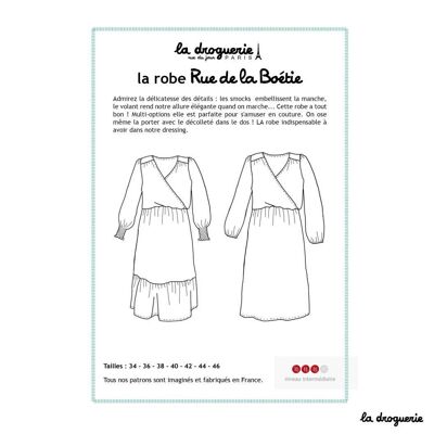 Patron couture de la robe femme "Rue de la Boétie"