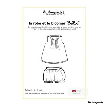Patron couture de la robe et bloomer "Belloc" 1