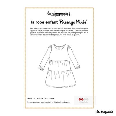 Schnittmuster für das Kinderkleid „Passage Mirès“.