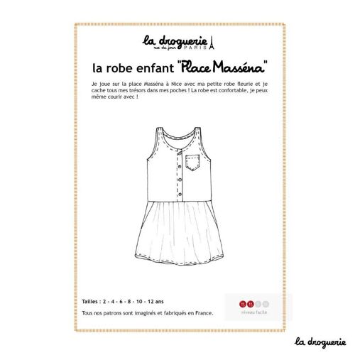 Patron couture de la robe enfant "Place Masséna"