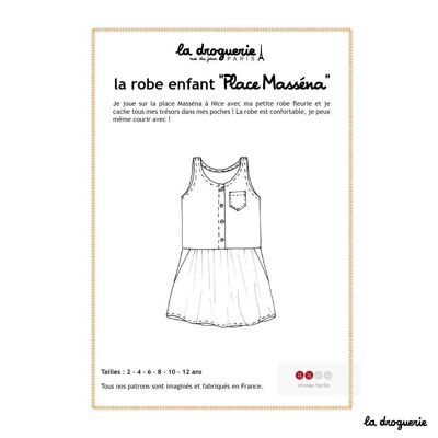 Schnittmuster für das Kinderkleid „Place Masséna“.