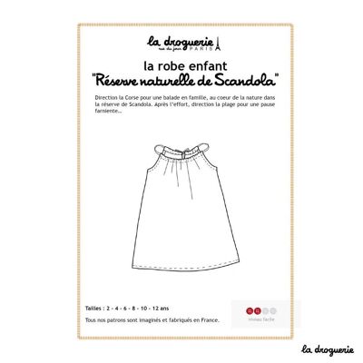 Schnittmuster für das Kinderkleid „Scandola Reserve“.