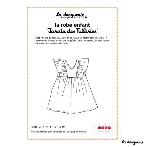 Patron couture de la robe enfant "Jardin des Tuileries"