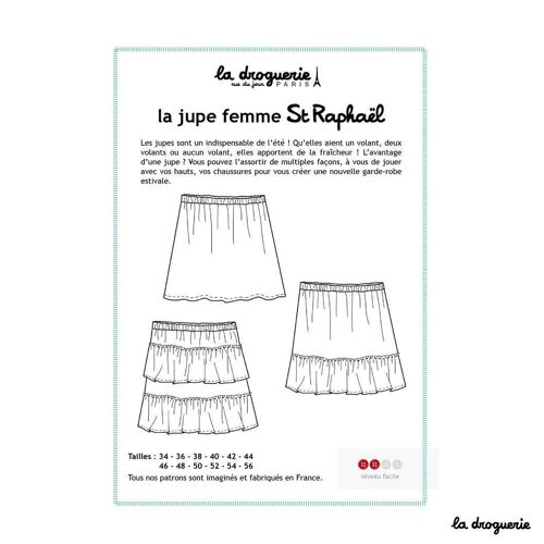 Patron couture de la jupe femme St Raphaël
