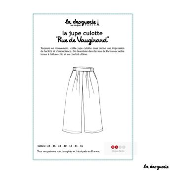 Patron couture de la jupe culotte "Rue de Vaugirard" 1