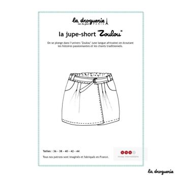 Patron couture de la jupe-short "Zoulou" 1