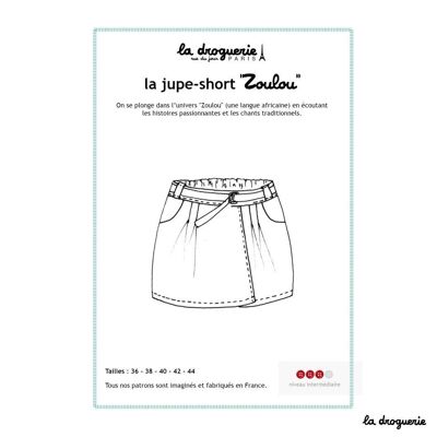 Patron couture de la jupe-short "Zoulou"
