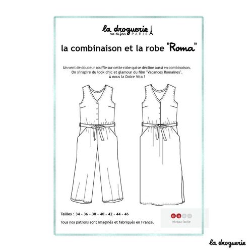 Patron couture de la combinaison et robe femme "Roma"