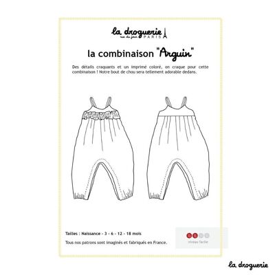 Sewing pattern for the “Arguin” baby jumpsuit