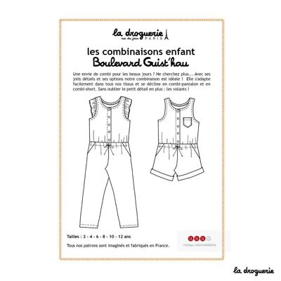 Sewing pattern for the "Boulevard Guist'hau" children's jumpsuit