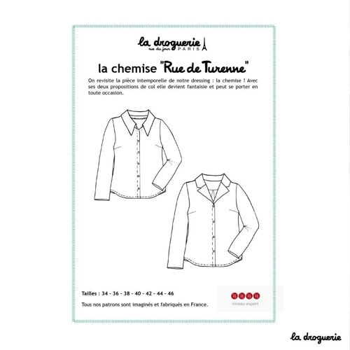 Patron couture de la chemise femme "Rue de Turenne"