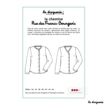 Patron couture de la chemise "Rue des Francs-Bourgeois" 1