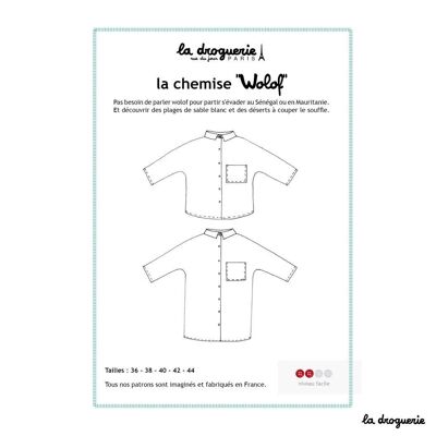 Sewing pattern for the “Wolof” women’s shirt