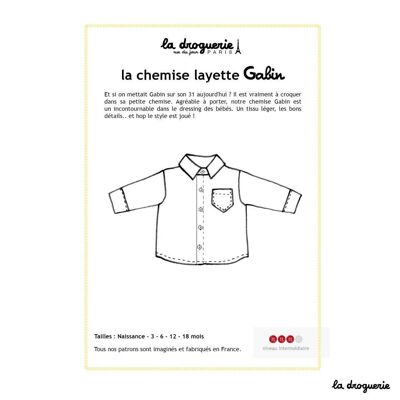 Sewing pattern for the Gabin baby shirt