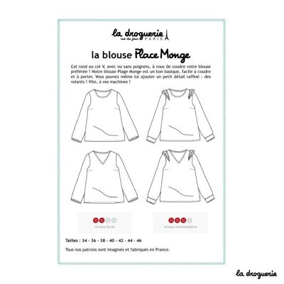 Patrón de costura para la blusa de mujer Place Monge