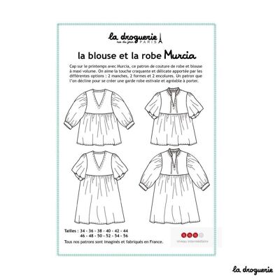 Sewing pattern for the Murcia blouse and dress