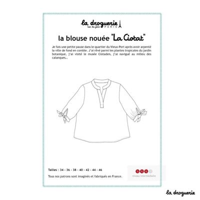 Sewing pattern for the “La Ciotat” knotted blouse