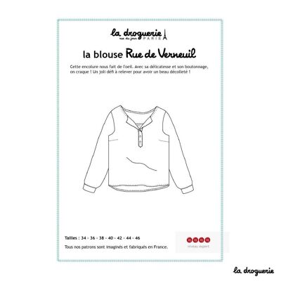 Sewing pattern for the Rue de Verneuil women's blouse