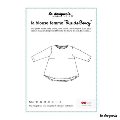 Sewing pattern for the “Rue de Bercy” women’s blouse