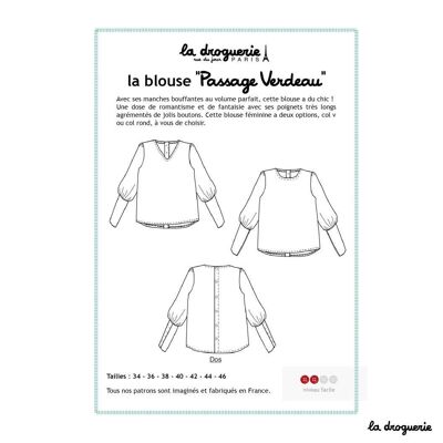 Patron couture de la blouse femme "Passage Verdeau"