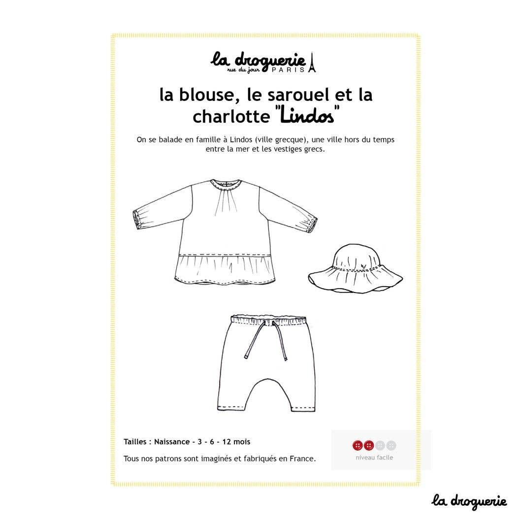 Schnittmuster für die Bluse und Haremshose „Lindos“.