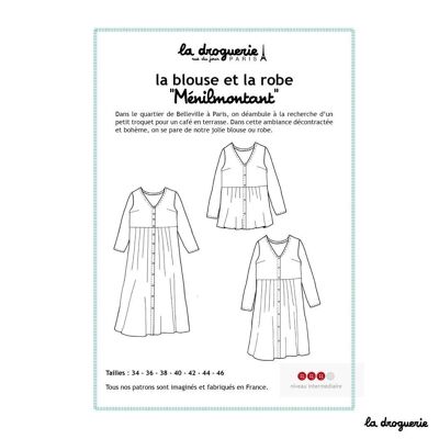 Patrón de costura para la blusa y el vestido “Ménilmontant”