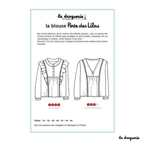 Patron couture de la blouse femme "Porte des Lilas"