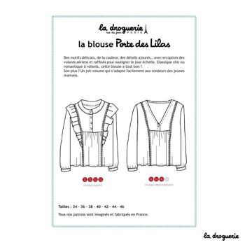 Patron couture de la blouse femme "Porte des Lilas" 1