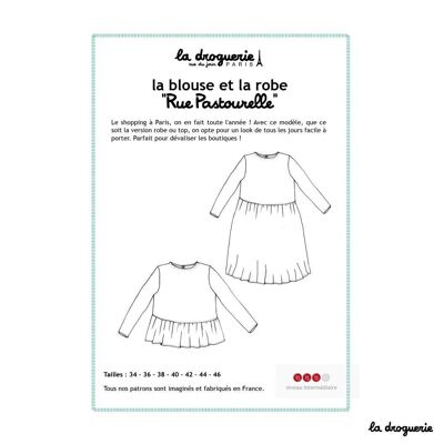Cartamodello per la blusa e l'abito “Rue Pastourelle”.