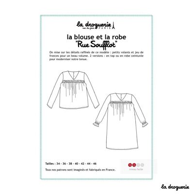 Sewing pattern for the “Rue Soufflot” blouse and dress