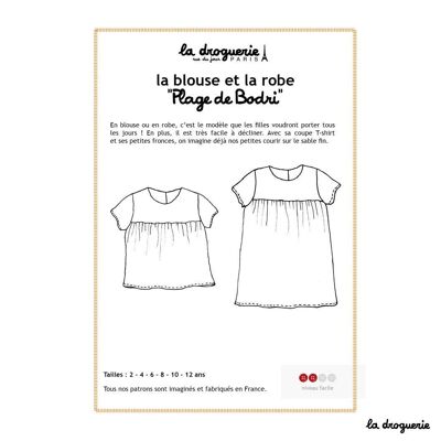 Sewing pattern for the “Plage de Bodri” blouse and dress
