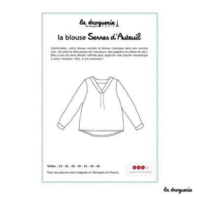 Schnittmuster für die Bluse „Serres d’Auteuil“.