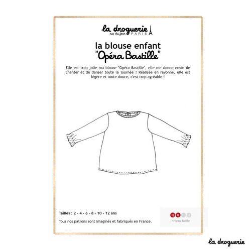 Patron couture de la blouse enfant Opéra Bastille
