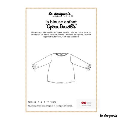 Sewing pattern for the Opéra Bastille children's blouse