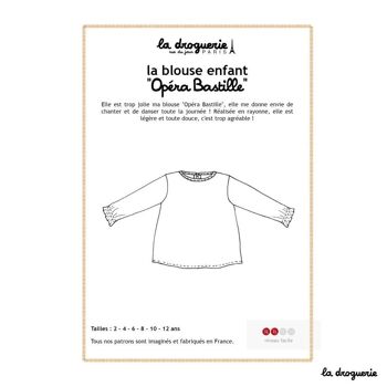 Patron couture de la blouse enfant Opéra Bastille 1