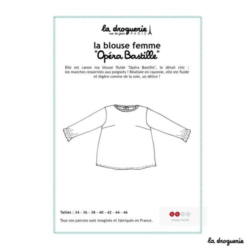 Patron couture de la blouse "Opéra Bastille"