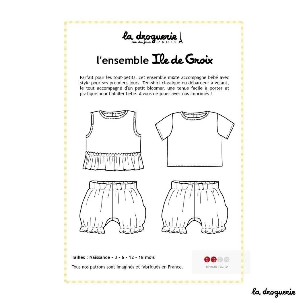 Schnittmuster für das Babyset „Ile de Groix“.