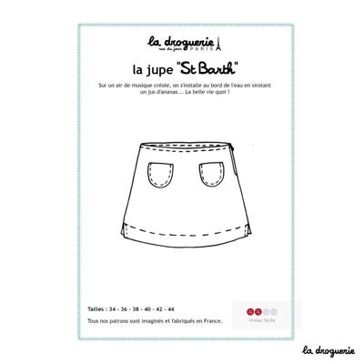 Sewing pattern for the “Saint Barth” skirt