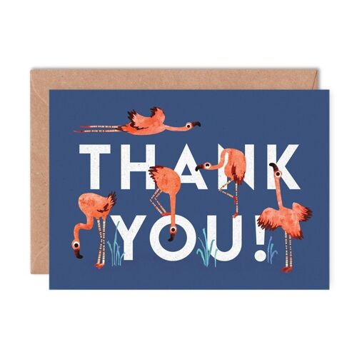 Thank You Flamingoes Single Card