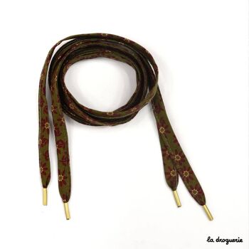 Lacets plats 105 cm "Beaucoup passionnément" marron/bordeaux 3