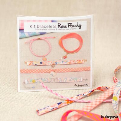 Flashy pink bracelets jewelry kit