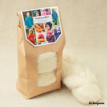 Kit à tricoter en mohair - Ecru 1