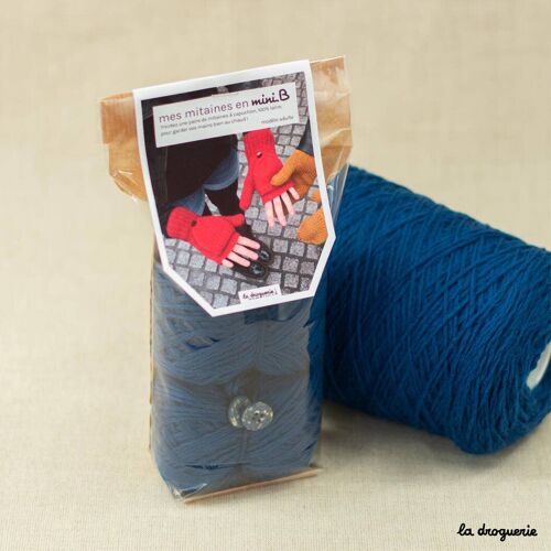 Kit à tricoter des mitaines en laine - Blason