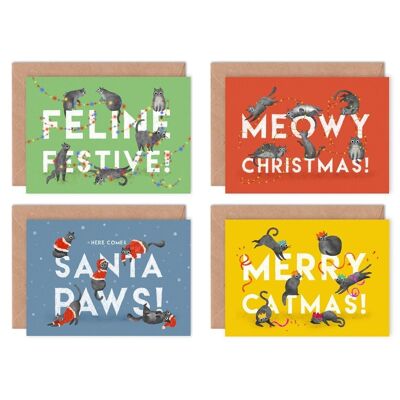 Christmas Cats Multipack of 8