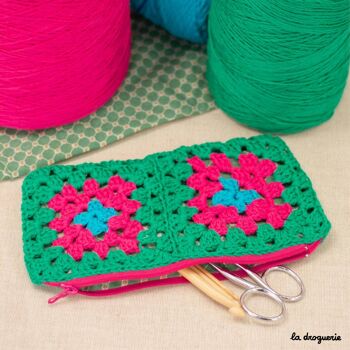 Kit à crocheter - Trousse Granny square Emeraude 2