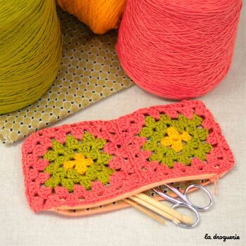 Kit à crocheter - Trousse Granny square Corail 2