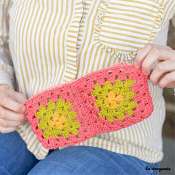Kit à crocheter - Trousse Granny square Corail 3